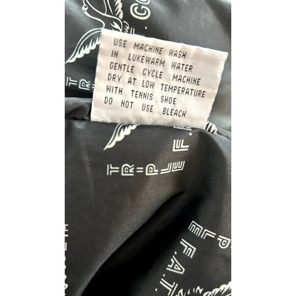 Triple Fat Goose Duck Black Down Puffer Stadium Coat Faux Fur Collar Size Small - Picture 7 of 13